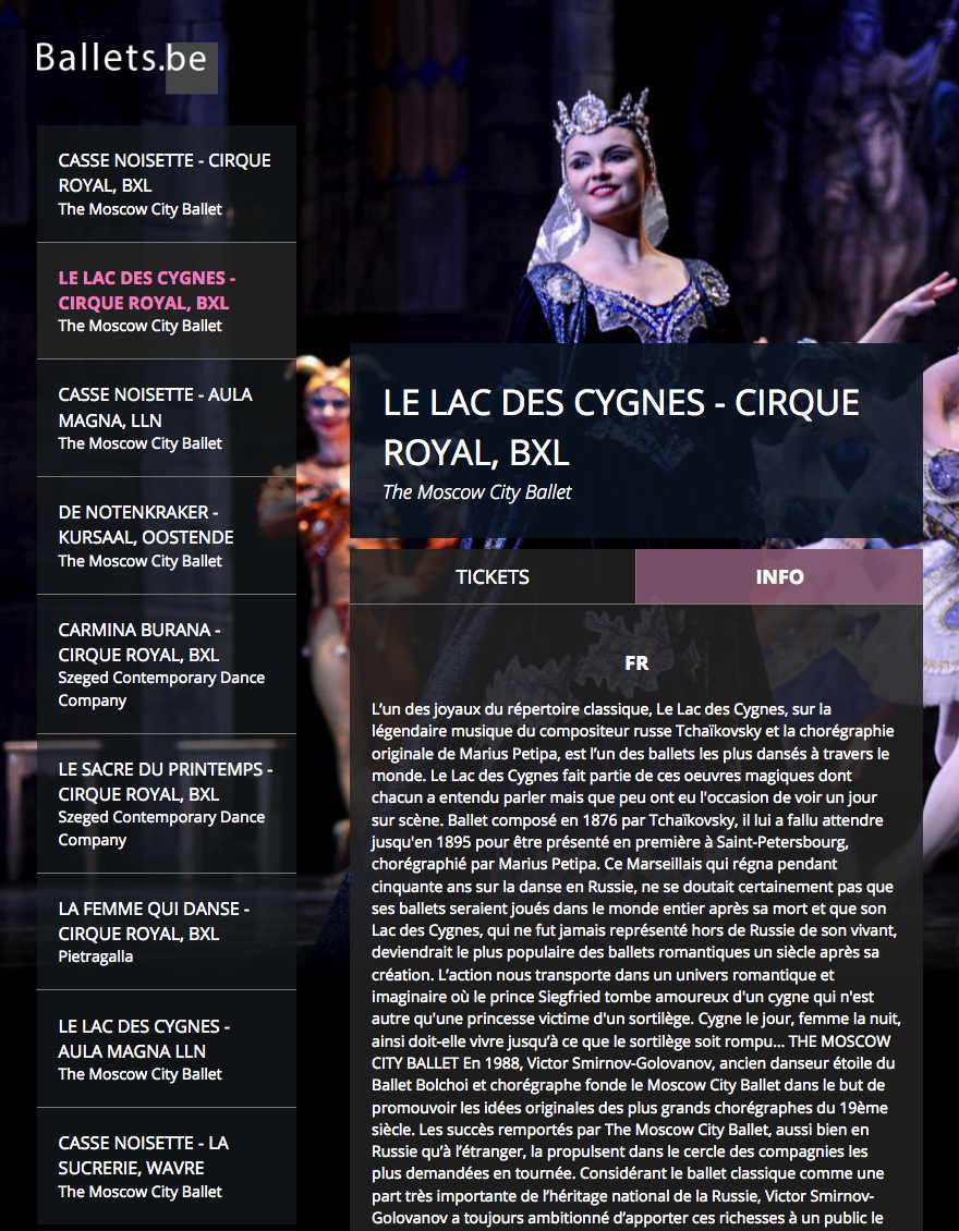 Page Internet. Cirque Royal. Le Lac des Cygnes - Cirque Royal, BXL. The Moscow City Ballet. 2019-12-05